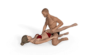 Twisted Kneeling Scissors Sex Position